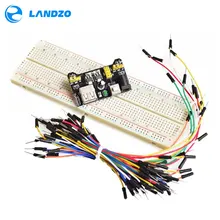 MB102 макетная плата силовой модуль+ MB-102 830 точек без пайки прототип хлебная плата комплект+ 65 гибких перемычек