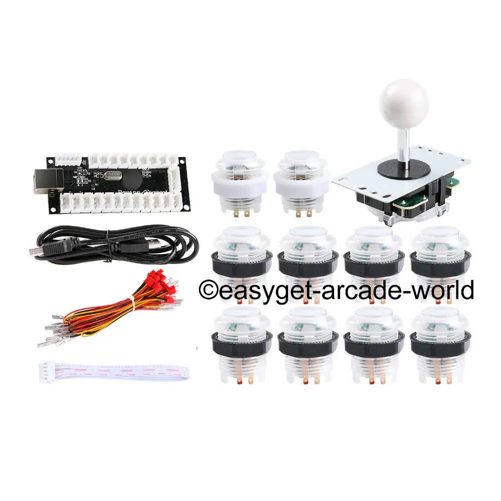 Reyann Аркады DIY наборы деталей USB энкодер + 4/8 способ джойстика 10X5 V LED подсветка