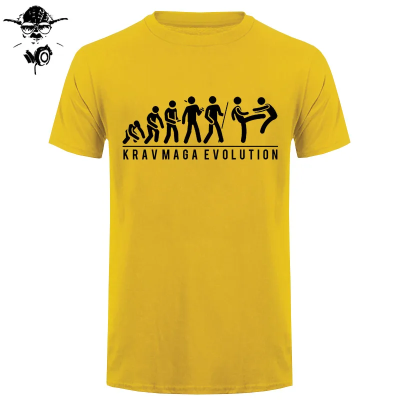 Krav Maga/футболка «Эволюция военных искусств» с принтом «Израиль»; идеальный подарок; Забавный подарок на день рождения для мужчин и мальчиков; Детские хлопковые футболки - Цвет: yellow black