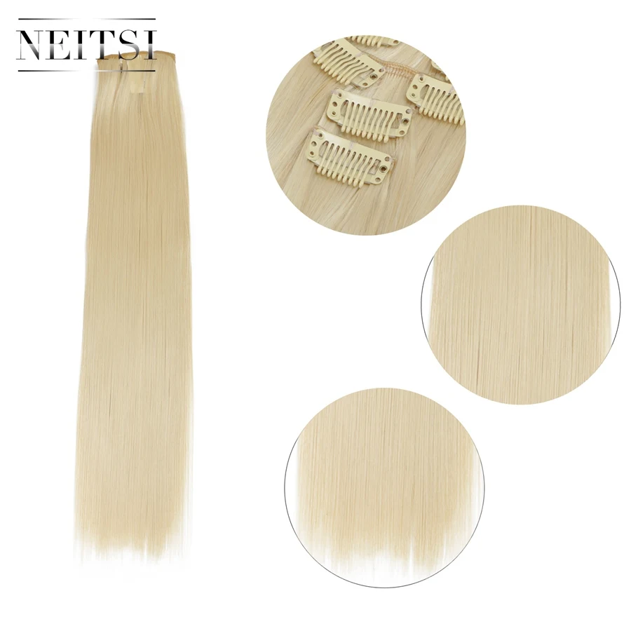 

Neitsi 22'' 7Pcs/Set Straight Clip in Synthetic Hair Extensions 613#
