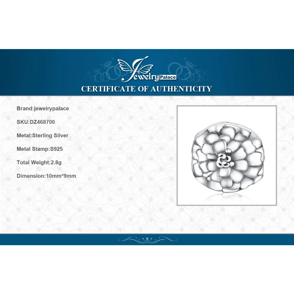 JewelryPalace 925 пробы серебро цветок ромашка шариках Fit Браслеты для Для женщин Fine Jewelry