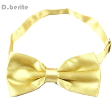 Костюм-смокинг Для Мужчин's галстук-бабочка Регулируемый Свадебные Жених вечерние атласные золотого цвета с галстуком-бабочкой, BT04