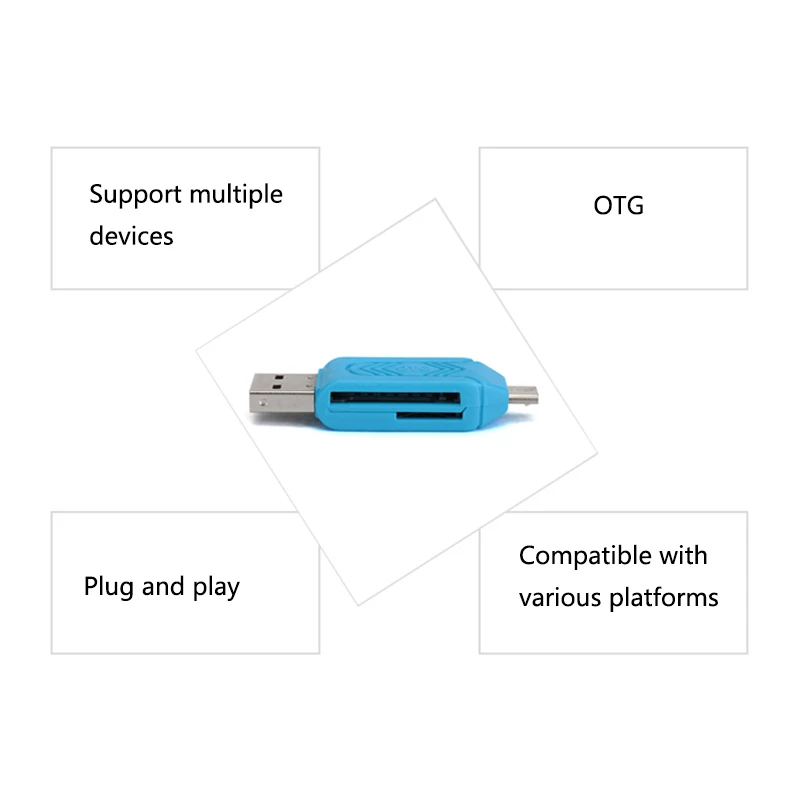 4 в 1 USB 2,0 TF/SD Micro USB OTG универсальный компьютер телефон кардридер