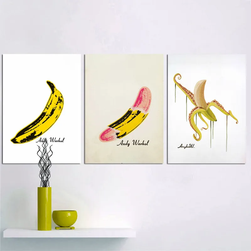 

Waterproof Art Canvas Print Poster Popular Andy Warhol Banana Painting Art Print Wall Decor Home Canvas Painting Wall Unframed