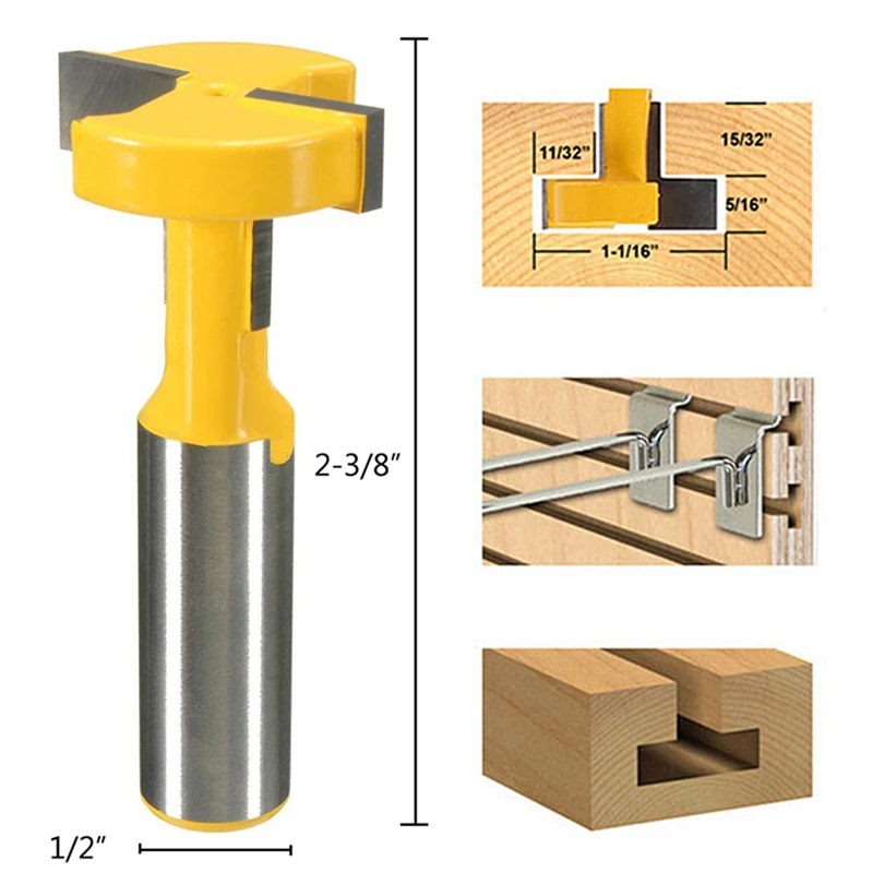 1/2 "хвостовик T-Track & T-Slot маршрутизатор со слотами бит для долото для обработки древесины