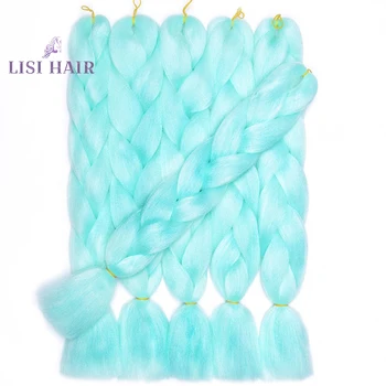 

LISI HAIR 24'' 100g/Pc Ombre Synthetic Braiding Hair Colored Braiding Hair Extensions Jumbo Crochet Braids Hairstyles Blonde