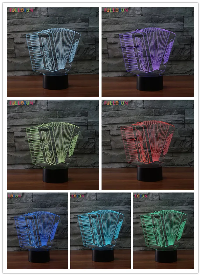 Красочные аккордеон LED Настольная лампа для детей 3D Ночник Новинка USB спальной