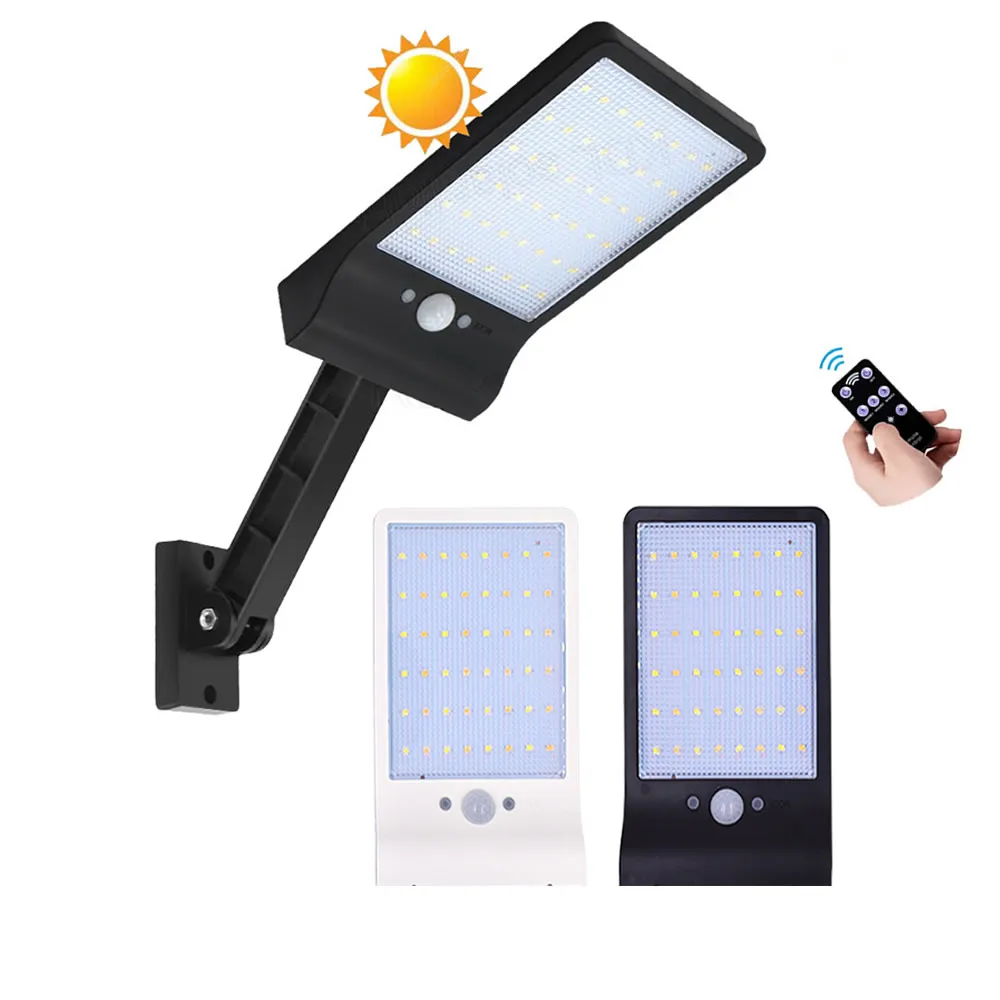 

48 led remote control rotate bracket street wall Solar Powered Light PIR Motion Sensor solar lamp bulb strips waterproof garage