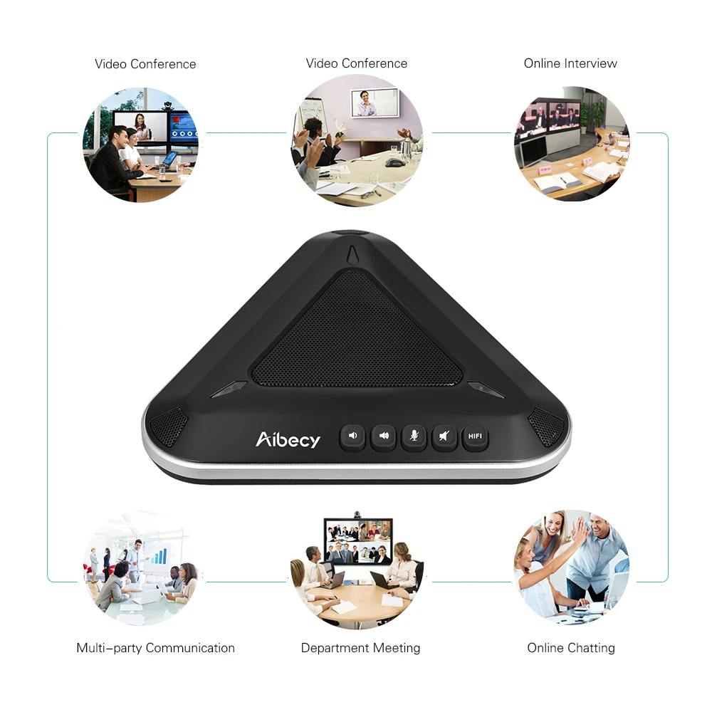 

Aibecy MST-A1S USB Video Conference Microphone Speakerphone 360De Audio Pickup Support Skype MSN QQ for Computer Mobile Phone
