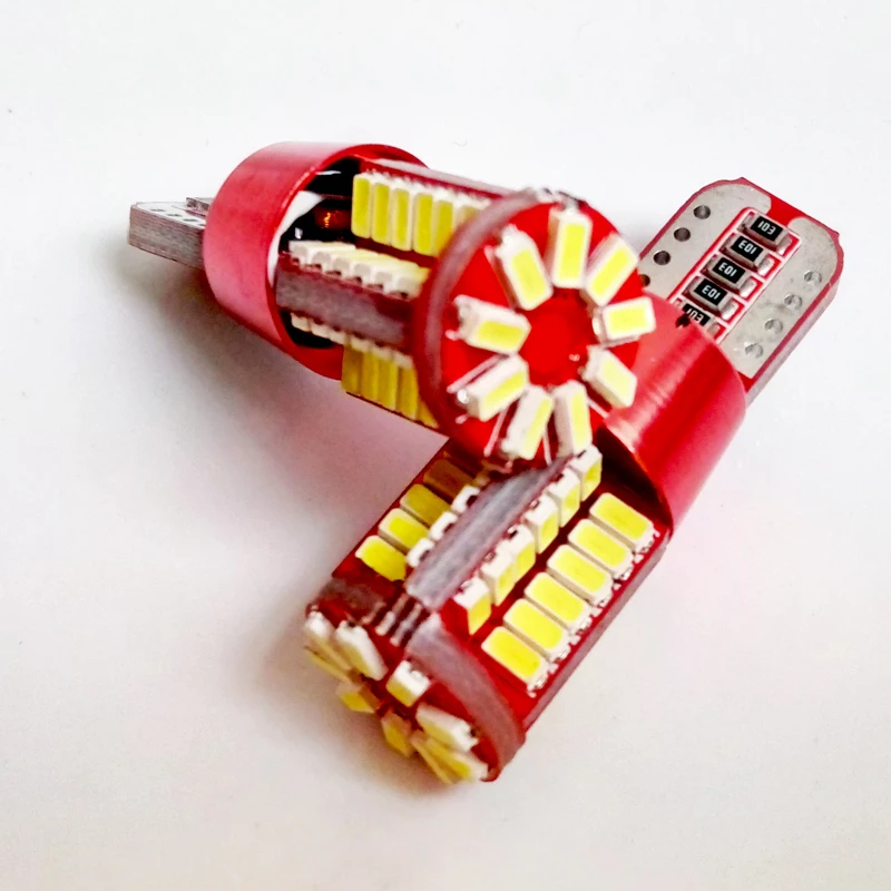 100 шт./T10 светодиодная Автомобильная w5w canbus супер яркая 57smd широкая лампа