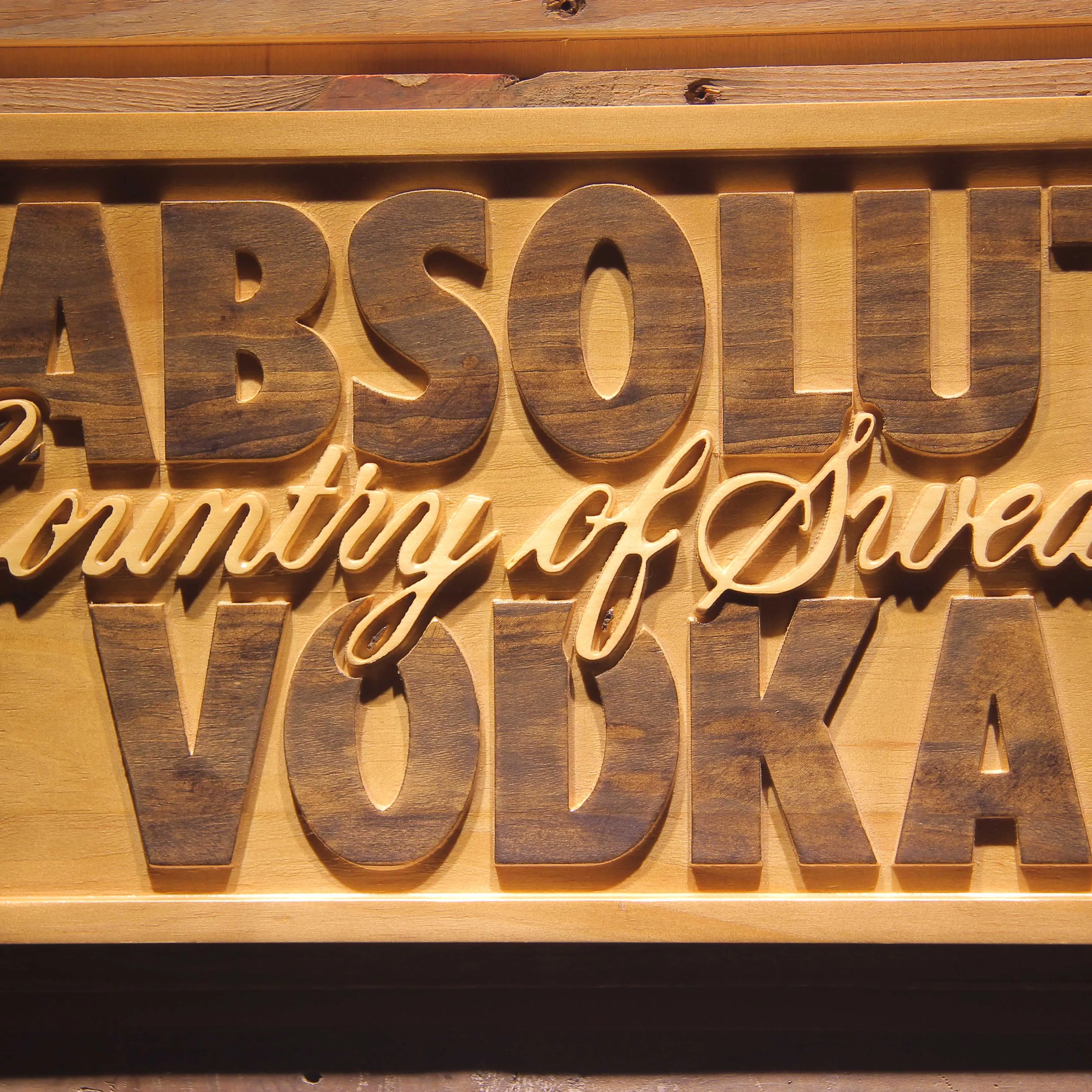 3D деревянные знаки абсолютная водка|sign|sign wood |