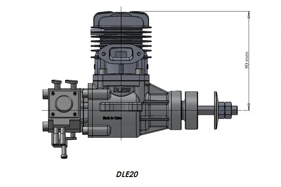 DLE20 20cc Газовые двигатели для RC самолета с электронным зажиганием и глушителем