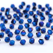 Perles Bicone en verre à facettes, rouge autrichien, pour matériel de couture, bijoux, fournitures de travaux manuels Perles d'espacement en cristal ample, 4mm