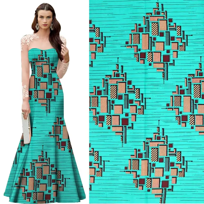 

High Quality 201 Dutch Wax Print Fabric African Wax cotton Hot Sale Design For Women Dress H180705