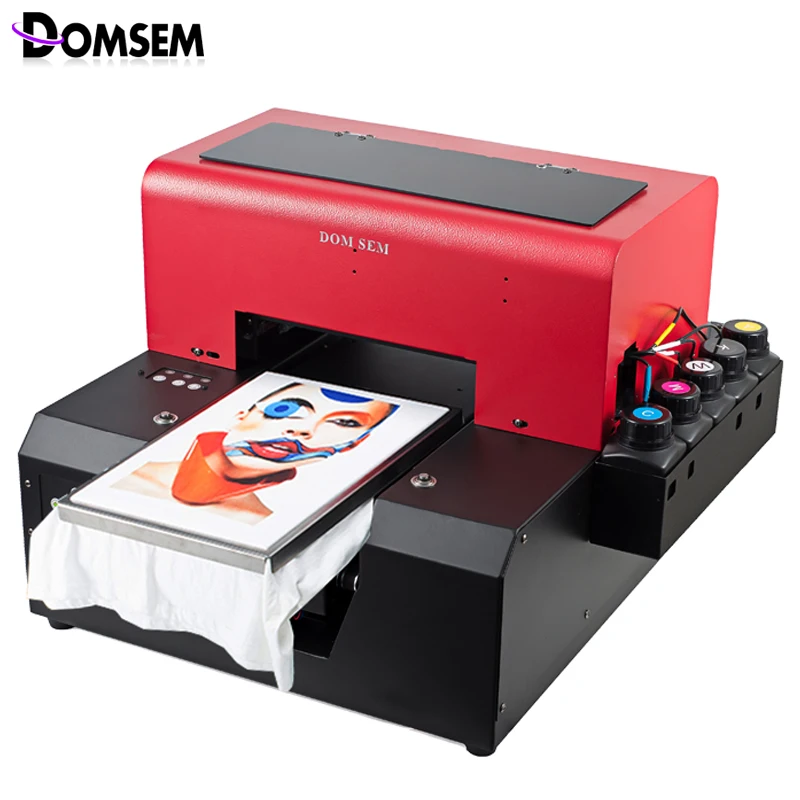 DOMSEM ClothT-shirt A3 UV принтер струйный планшетный Epson принтер на заказ логотип одежды DTG печатная машина бесплатно с чернилами/лотком