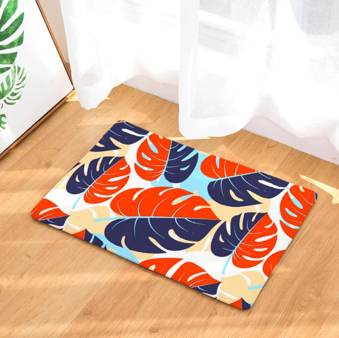 Pop Art Leaf Cartoon Tree Doormat Bath Kitchen Carpet Decorative