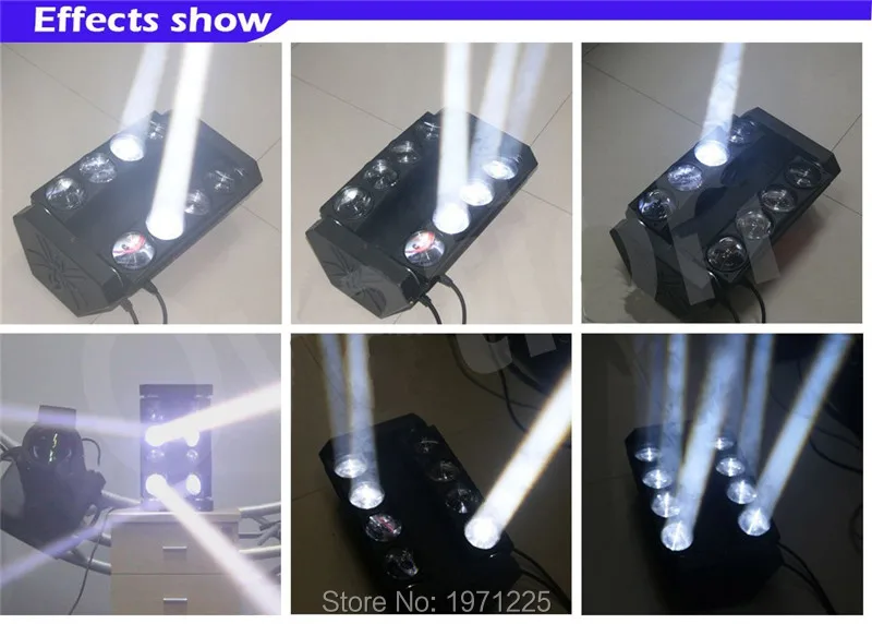 

6pcs/lot 8x10w LED spider light RGBW 4in1 moving head light, dmx spider for stage effects, DJ effect moving spider