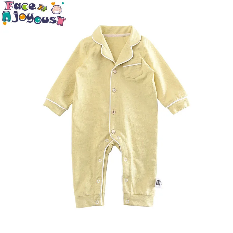 

Toddler Baby Clothes Long Sleeve Button Boy&girl Kids Baby Rompers Cotton Jumpsuit New Born Baby Clothes Casual Outfit