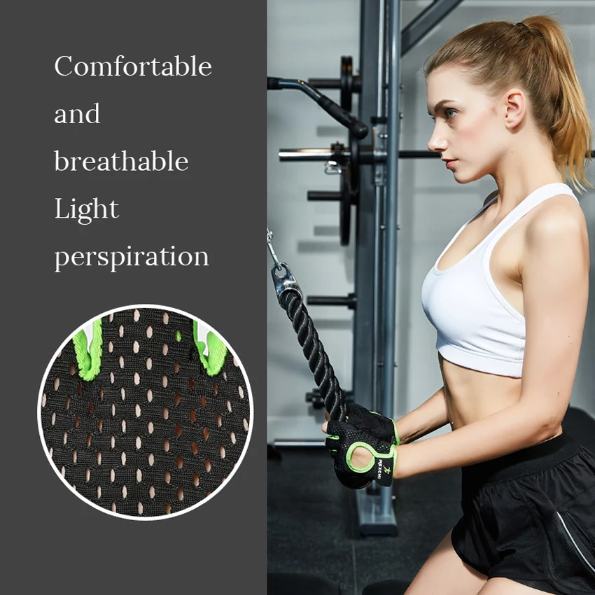  Men Women Anti-slip Half Finger Weightlifting Gloves Sports Fitness Gloves Powerlifting Dumbbell Cr