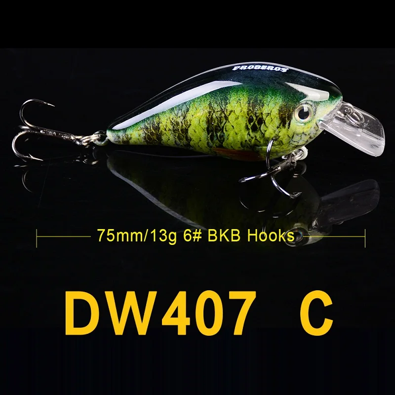 1 шт. PRO BEROS Topwater Crankbait рыболовная приманка 7,5 см 13 г Искусственные воблеры кривошипная Приманка для ловли карпа - Цвет: Color C