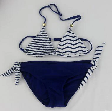 Комплект бикини для девочек, детский купальник из двух предметов, милый детский купальник, купальный костюм для пляжа - Цвет: Blue