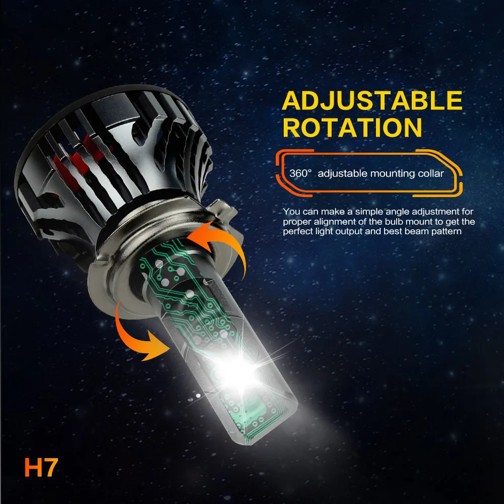 Zdatt H7 светодиодный головной светильник s H4 H11 лампы H1 H8 H9 мотоцикл светодиодный светильник 9005 9006 6000K 100W 12000LM 12V 24V Авто противотуманных фар