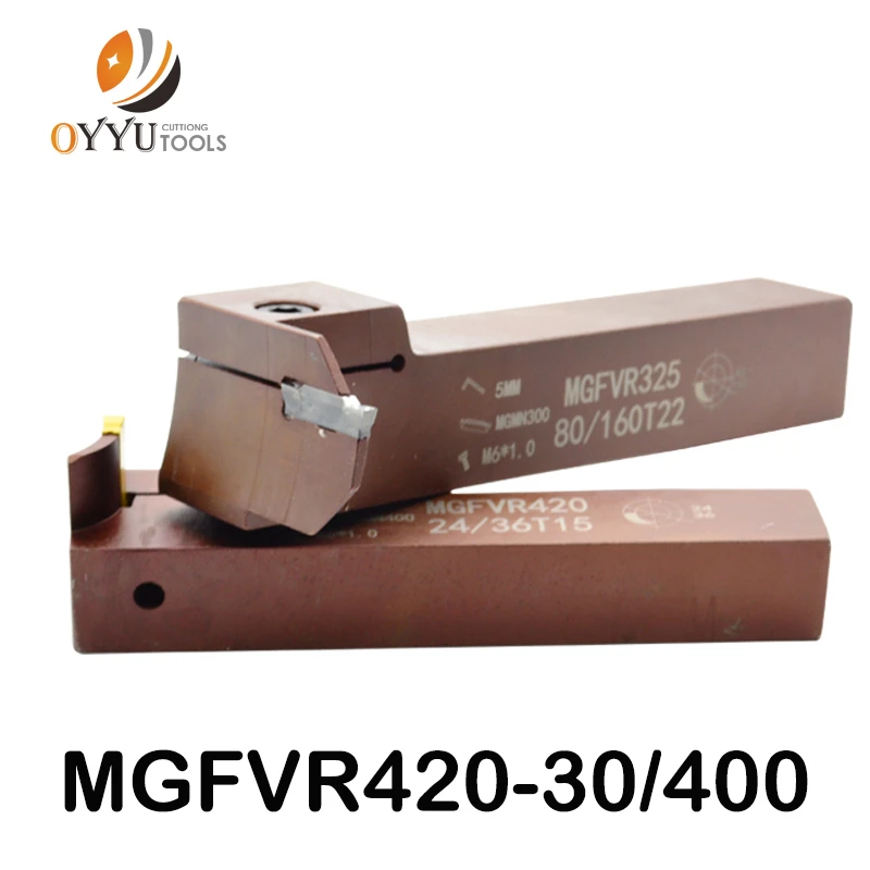 

7-shaped end face groove cutter MGFVR420 double head Processing range 30 to 400 carbide insert MGMN400 OYYU slotting tool