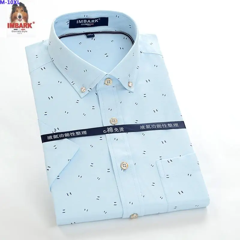 

Cotton new obese chest 164cm Summer hihg qulatiy men's fashion super large short sleeve dress shirt plus size 39- 47 48 50 52 54