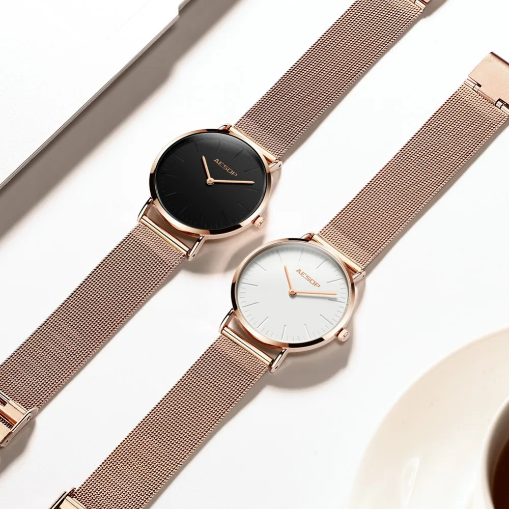Quartz Ladies Watch Brand Luxury AESOP Women Watches Stainless Steel Rose Gold Watches Sport Wrist Watches relogio feminino 2018