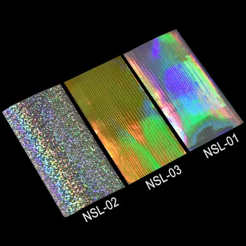 

NSL01-3 3Colors Holo Ultra Thin Laser Silver Stripe Line Nail Sticker Holo Strip Tape 2PCS Thin Manicure Nail Art Stickers Foil
