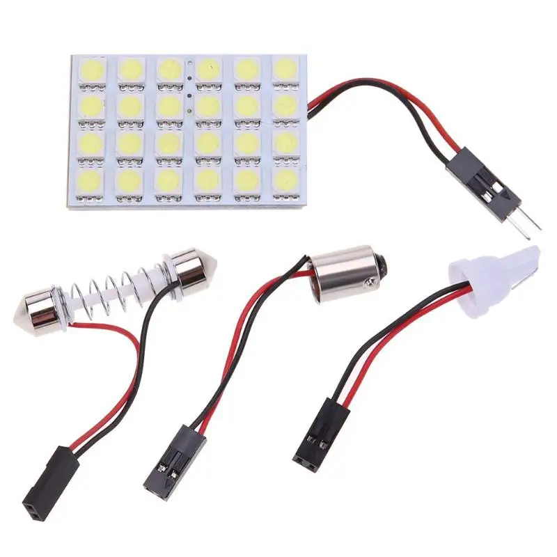 

T10 5050 24SMD LED Panel Car InteriorReading Lamp White Light Festoon Dome Lamp Blub Trunk Light Auto Accessories Replacement