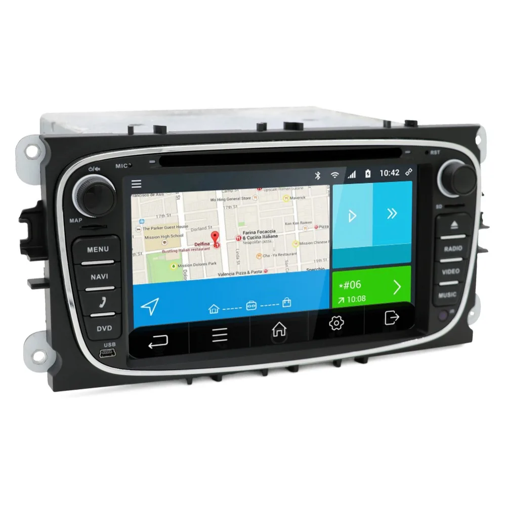 

2 din Android 8.1 Quad Core Car DVD Player GPS Navi for Ford Focus Mondeo Galaxy with Audio Radio Stereo Head Unit Free Canbus