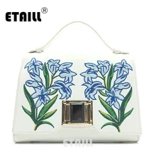 ETAILL Vintage Flower PU Leather Embroidery Handbag Women Bag Famous Brand Designer Tote Shoulder Bags Crossbody Bag Sac a Main