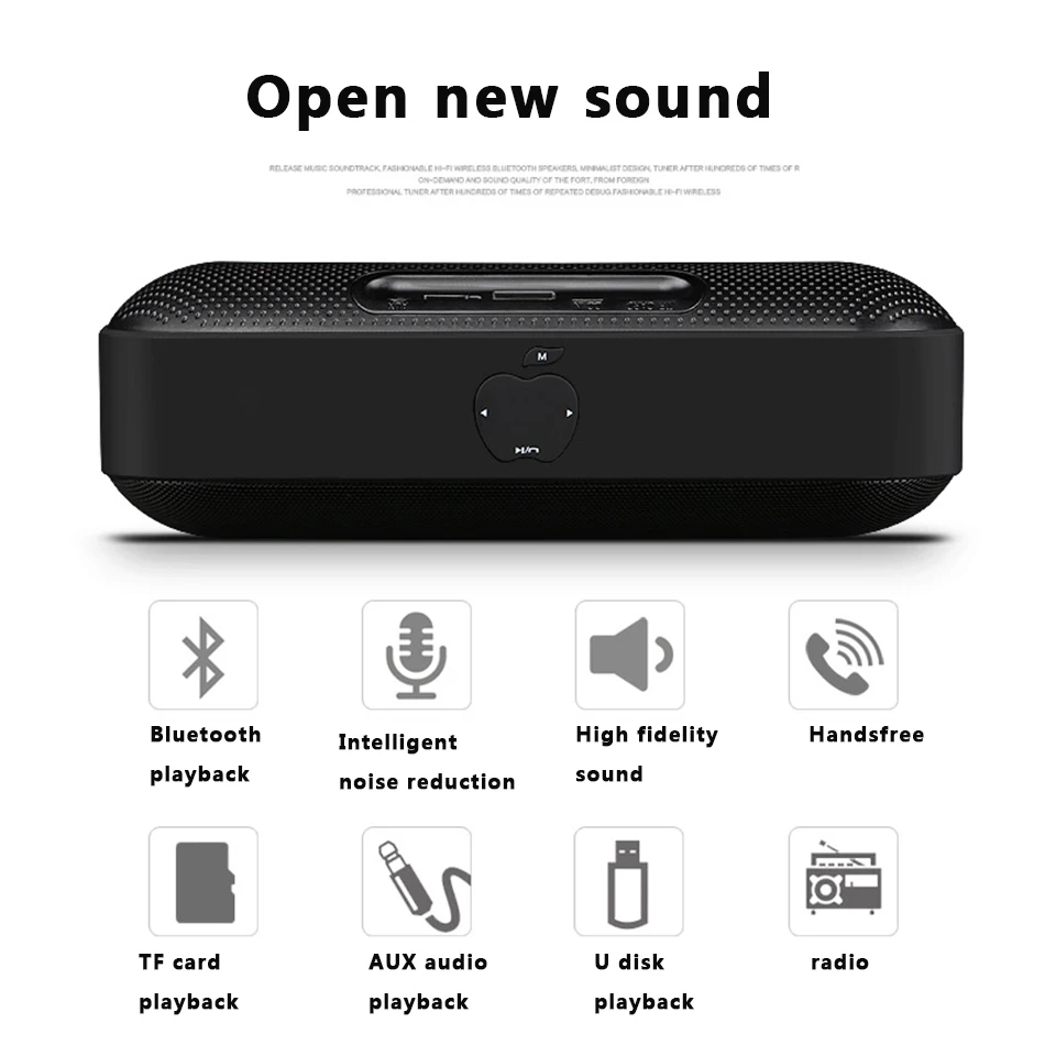 

Wireless Bluetooth Speaker TF Card Big Power Subwoofer Bluetooth Column Hifi Sound System Music Surround Portable Mini Speaker