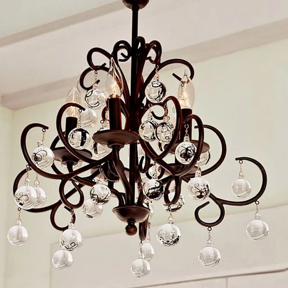 Elegant-American-Country-Vintage-Wrought-Iron-Pendant-Light-Crystal-K9-Candle-Fixture-Lighting-RH-Loft-Pendant (3)