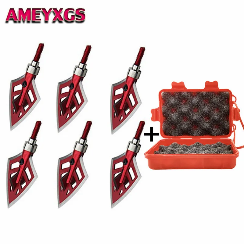 

6pcs 125gr Archery Hunting Broadhead 4 Blades Screw in Arrowheads With Storage Box Bow And Arrow Hunting Shooting Accessories