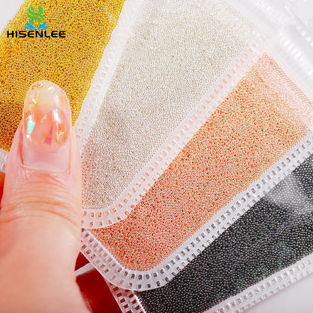 

High quality 10g mini caviar metal beads micro steel ball studs studs diamonds 0.6-2.0mm DIY nail art decoration