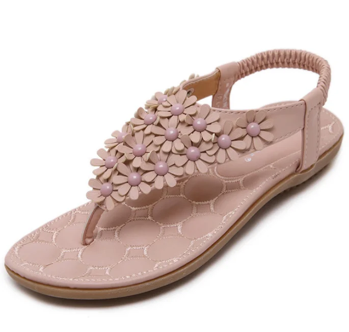 

Women Summer Sandals Women T-strap Flip Flops Flat Sandals Flowers Gladiator Sandal Shoes Summer Zapatos Mujer Flat Sides