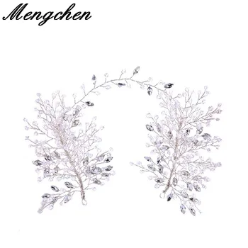 

Western Wedding Jewelry Headdress For Bride Handmade Wedding Hair Accessories Crown Floral Crystal Pearl Hair Ornaments