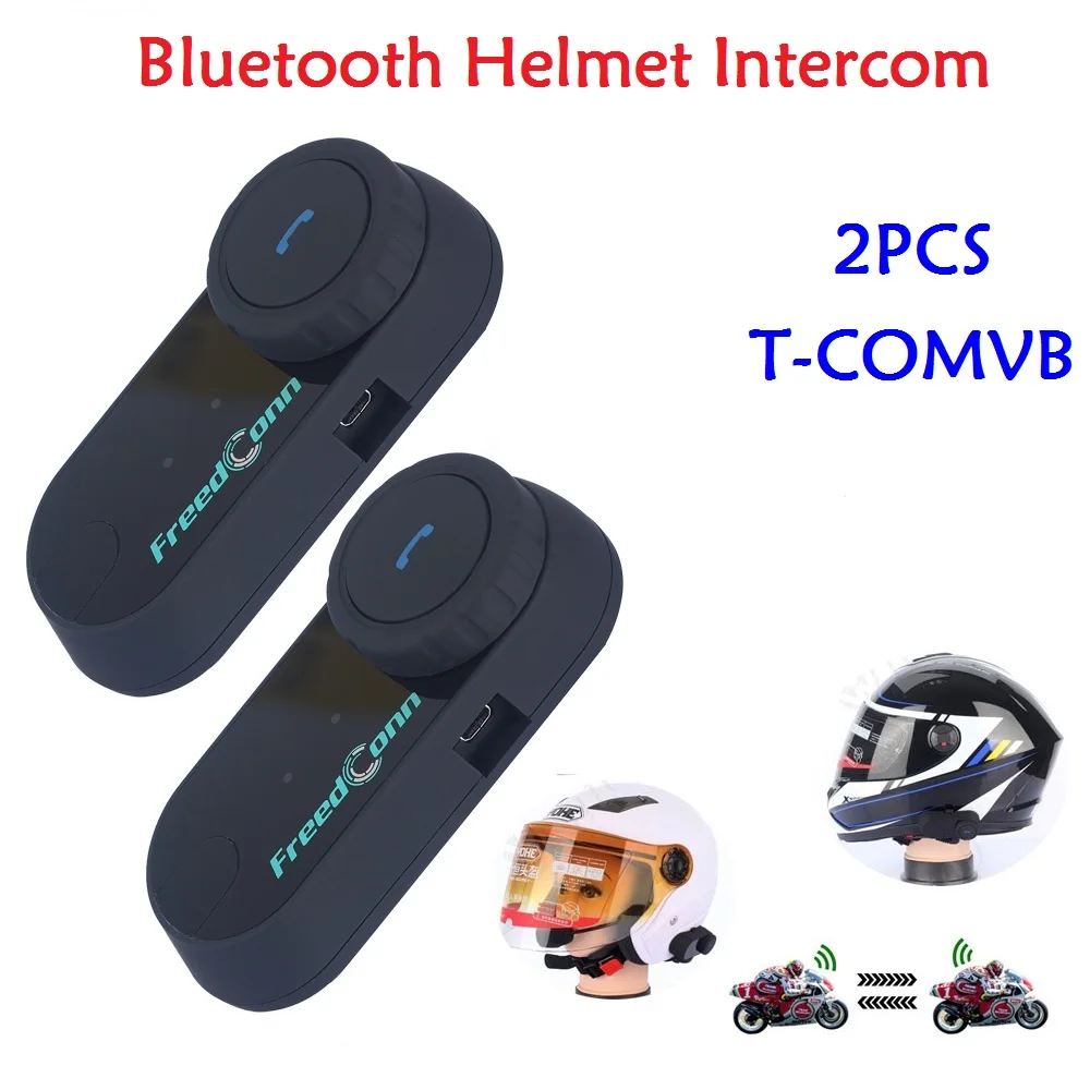 2 шт. полный дуплекс 800 м T-COMVB мотоцикл Шлемы-гарнитуры Bluetooth домофон Системы с FM