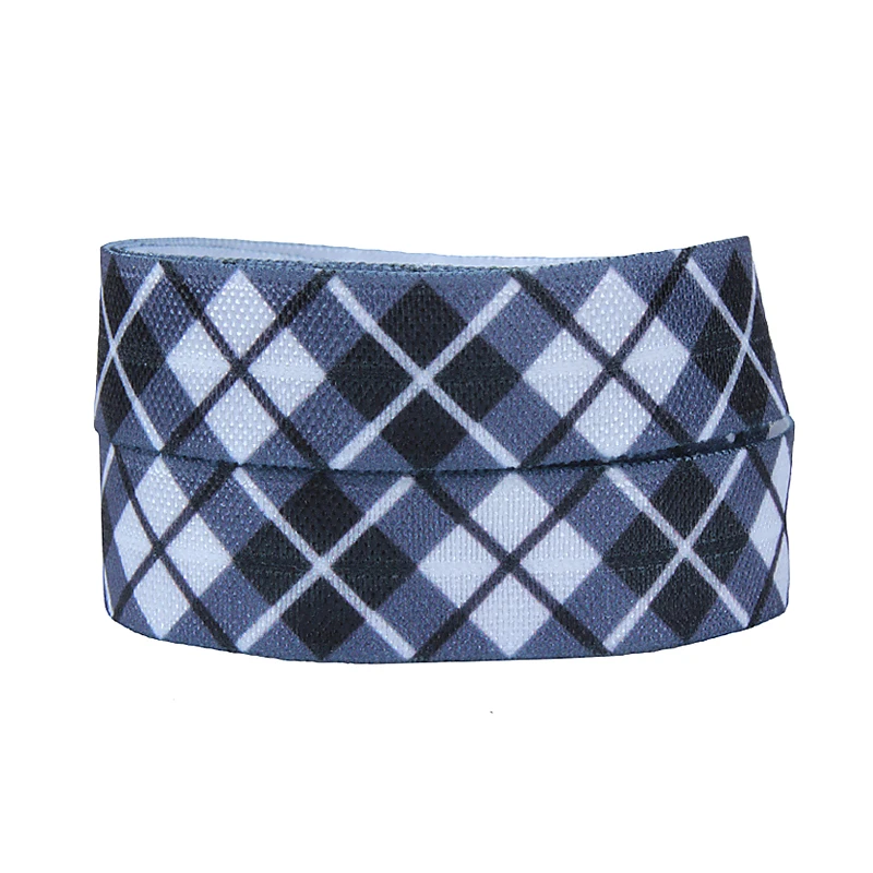 

FLRA FOE(50 yards/lot) Flora Ribbons black and white plaid foe ribbon, 5/8" checked fold over elastic for Christmas gift packing