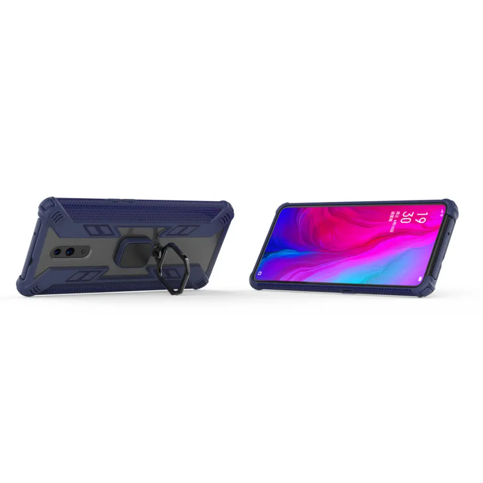 Для Coque OPPO Reno антидетонационный ПК Силиконовый Броня Жесткий Стенд Fundas чехол СПС OPPO Reno чехол Чехлы Капа