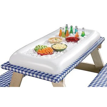 

134cm Giant White Inflatable Salad Bar Cooler Buffet Swim Pool Accessory Beach Summer Water Party Tableware Inflated Drink Tray