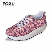 New Lace Pattern Flats 2016 Autumn Sport Casual Women Shoes Lady’s Fitness Wedge Shoes Trendy Health Lady Beauty Swing Shoes