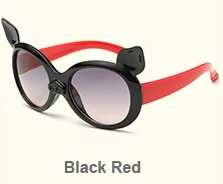 Лаура Фея милая, стильная с изображением мультипликационной свинки, изображение поляризованные солнцезащитные очки для женщин дети UV400 защиты солнцезащитные очки oculos de sol masculino infantil - Цвет линз: black red