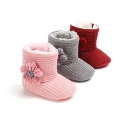 Nuevo Diseño de Tejer a los Niños Pequeños Botas de Nieve Flor Linda Zapatos de Niña de Invierno Cálido Felpa Suela Suave Bebé Botas al por Mayor Nuevo Diseño de Tejer a los Niños Pequeños Botas de Nieve Flor Linda Zapatos de Niña de Invierno Cálido Felpa Suela Suave Bebé Botas al por Mayor