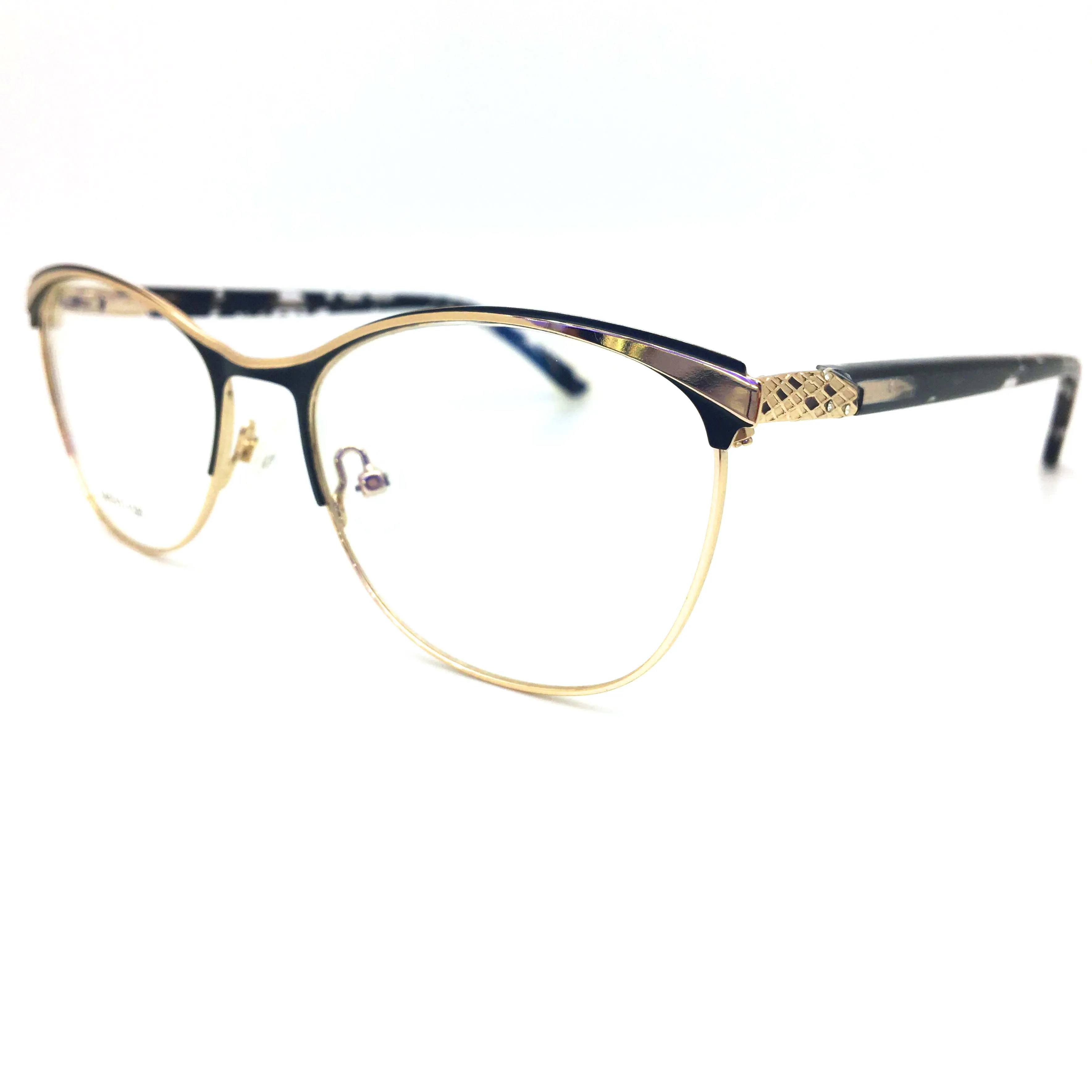 ST0010 Ann Defee оптическая металлическая оправа для очков для женщин очки по рецепту очки полная оправа очки - Цвет оправы: Черный