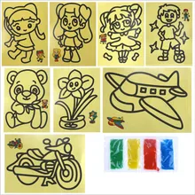 10 шт. горячие картины из песка для детей DIY ремесла шаблон обучения и образования обучающая игрушка Классические игрушки для рисования 11*9 см