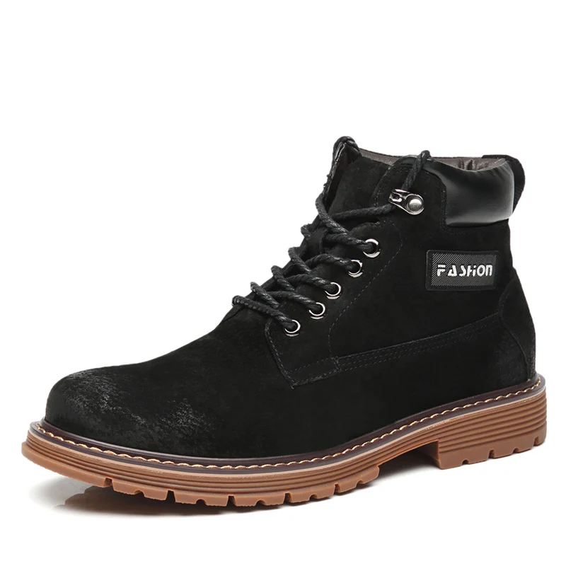 

boots men Doc martins boots winter shoes men genuine leather ankle work shoes tim rubber winter military boots botas hombre38-44
