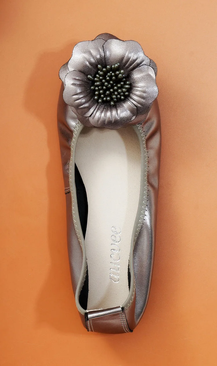 Flower Flats Slip On Pregnant Women Shoes Genuine Leather Loafer Super Soft Lady Ballerina Shoes Spring Ballet Flats Shoes Woman (22)